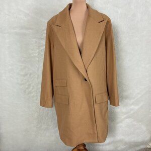 Universal Standard Camel Tan New Tailored Coat Iced Coffee NWT M US 18-20